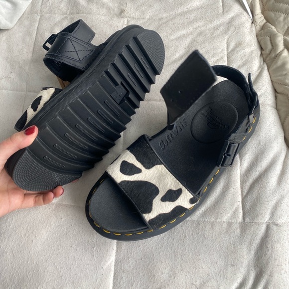 Dr Martens Cow Print Sandals - Picture 2 of 3